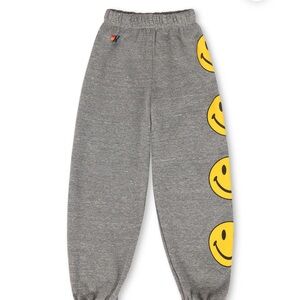 Heather gray aviator nation smiley sweatpants size small